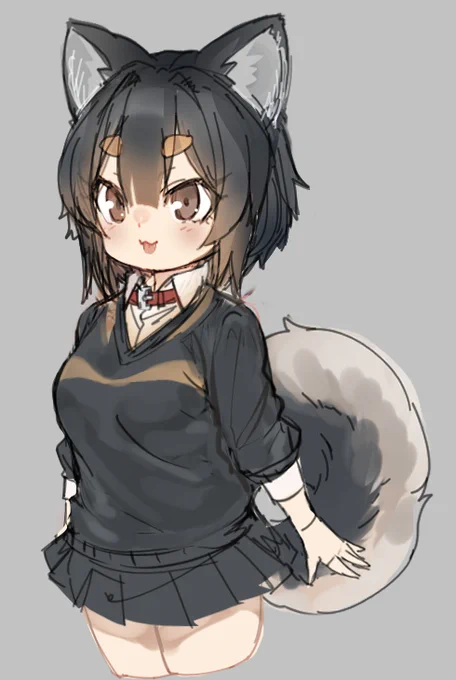 前に欲しいものリストで頂いた割と良い値段した黒柴犬のフィギュアをどうにか擬人化したい 