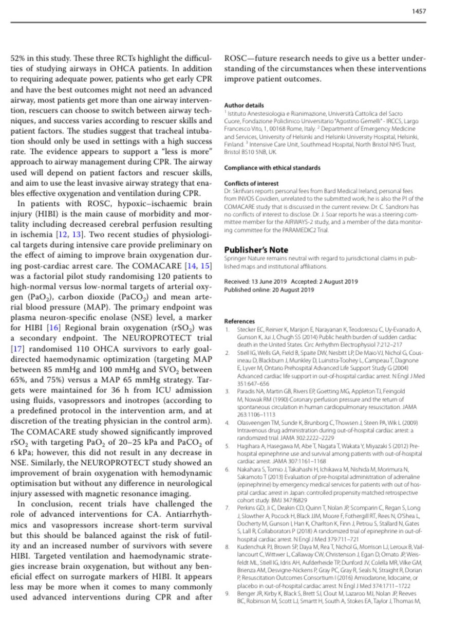 Is Less More in CPR? <a href="/ESICM/">ESICM</a> 
 
It may be when it comes to many commonly used interventions in CPR &amp; after ROSC— we need a better understanding of when these interventions improve patient outcomes vs end in futility &amp; ischemic brain injury.

bit.ly/31uZvnD

#medtwitter