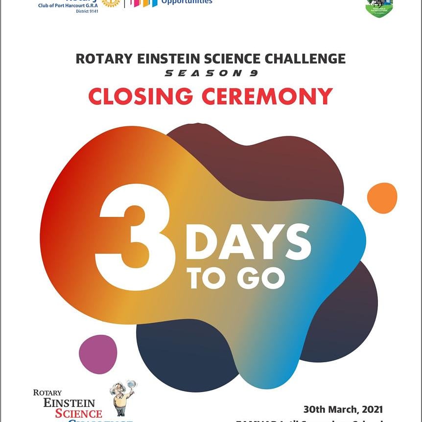 phc_graD9141's tweet photo. Our clubs signature project, Rotary Einstein Science Challenge S9 that started since February is set for the closing ceremony.
Make plans to attend my dear friends.
#Rcphgra
#Greenfielders
#Thebrand https://t.co/NKRkFc8y7G