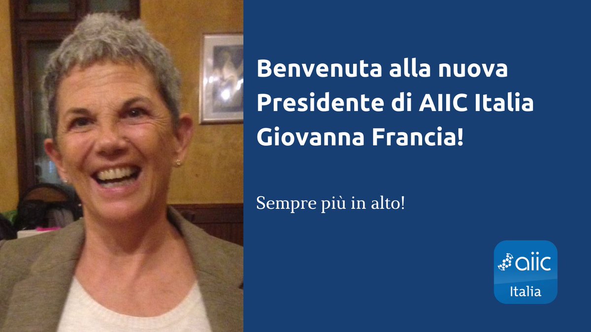 Benvenuta <a href="/giovannafrancia/">giovanna francia</a>, nuova Presidente di <a href="/interpretiaiic/">AIIC Italia</a>! 
Congratulazioni a te e al neo eletto CD! Buon lavoro!🤞#goodluck #workingtogether #1nt #future #semprepiùinalto