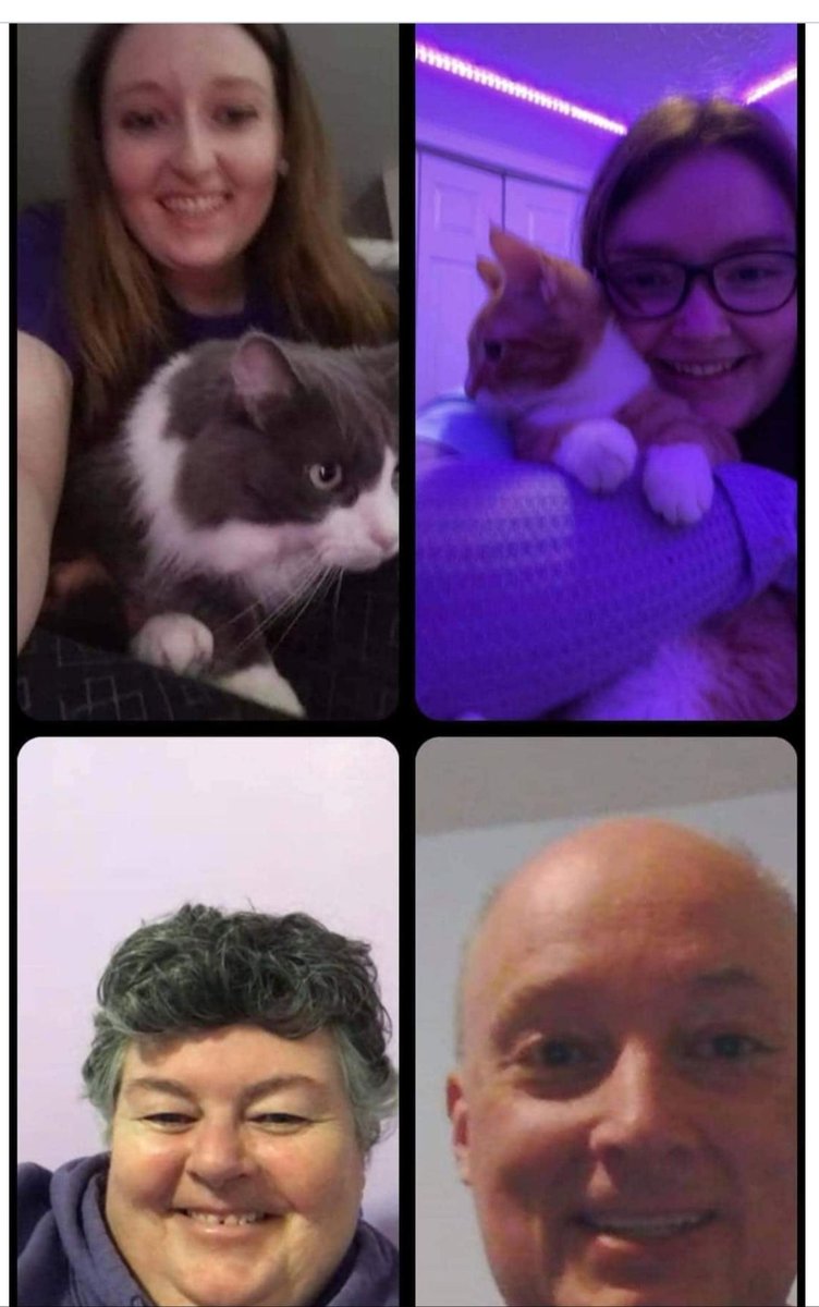 EpilepsyNL's tweet photo. The Spicer family dressed in their finest purple to have a virtual face to face for #PurpleDay2021  but Heather was also there with her dad Tim later in the day.  Tim is our 2021 Purple day ambassador and did an amazing job for us! https://t.co/EHDI3mP0vx