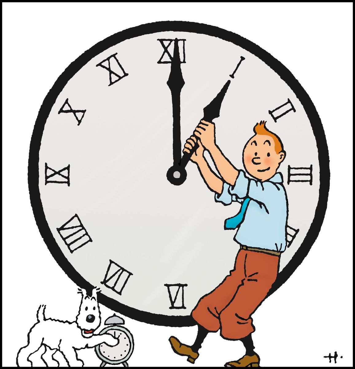 CHANGEMENT D'HEURE !  🕐
Dessin paru dans 𝘏𝘦𝘵 𝘓𝘢𝘢𝘵𝘴𝘵𝘦 𝘕𝘪𝘦𝘶𝘸𝘴 du 27-28 mars 1943 #Tintin #Hergé