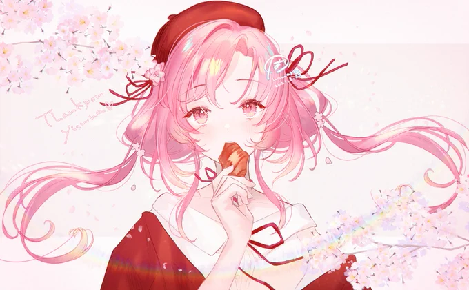 桜のクロワッサン? #niniatelier #Commission #Skeb 