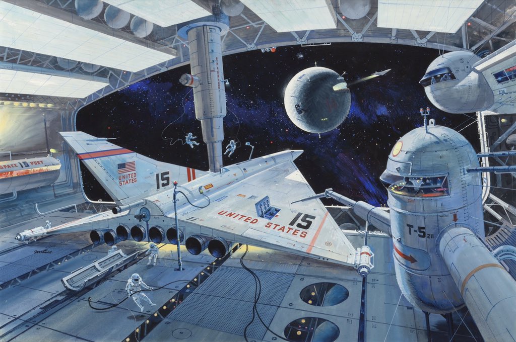 Prepping for a voyage to Mars, illustrated by Robert McCall for Life magazine, October 1964.