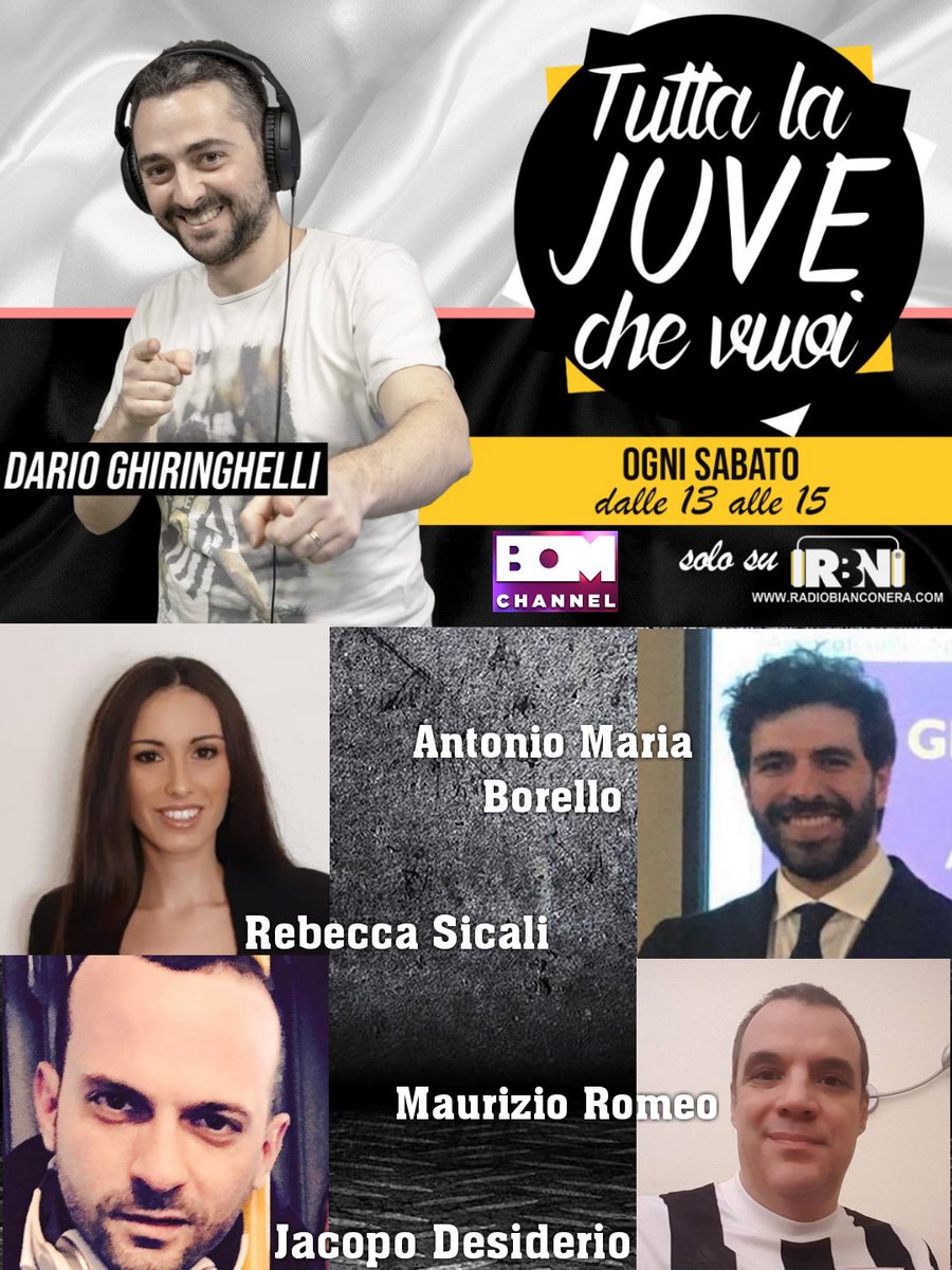 Dario_Ghiro's tweet photo. ⏰ 13.10
📻 @radiobianconera
📺 #BomChannel (68 del DTT in tutta Italia)
🎙️ #TuttalaJuvechevuoi
📞 @RebeccaSicali, @Mau_Romeo @AMBorello e Jacopo #Desiderio
Non mancate! https://t.co/GyZb2TAKJY