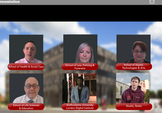 StaffsUniJSS's tweet photo. Our Live Q&A has started with the Associate Deans at our #StaffsVirtualOpenDay.
Live subject talks start at 12pm and the platform content will be available to view for a week (recorded talks, facilities etc)
@StaffsCPFS_Dept @StaffsUniLaw @StaffsUniHipo
https://t.co/Xx09twbPXI https://t.co/TDUce0sgUr