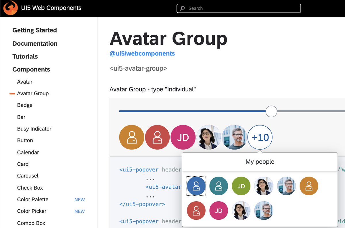 Did you try the latest UI5 Web Components version?

We started 2021 strong, checkout the 🆕 additions!
RC.11: AvatarGroup Bar Calendar Slider RangeSlider
RC.12: Page ColorPalette ColorPicker

sap.github.io/ui5-webcompone…

Big thanks to the team!

#ui5 #webcomponents #UI5WebComponents