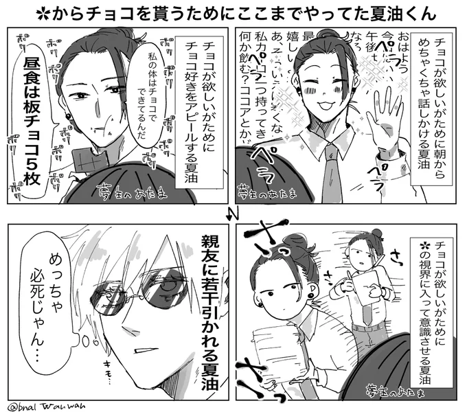 出勤してから退社するまで頑張ってアピールしてたのに、結局?から貰えなかったので上記のように突撃してたらいいなと…。 