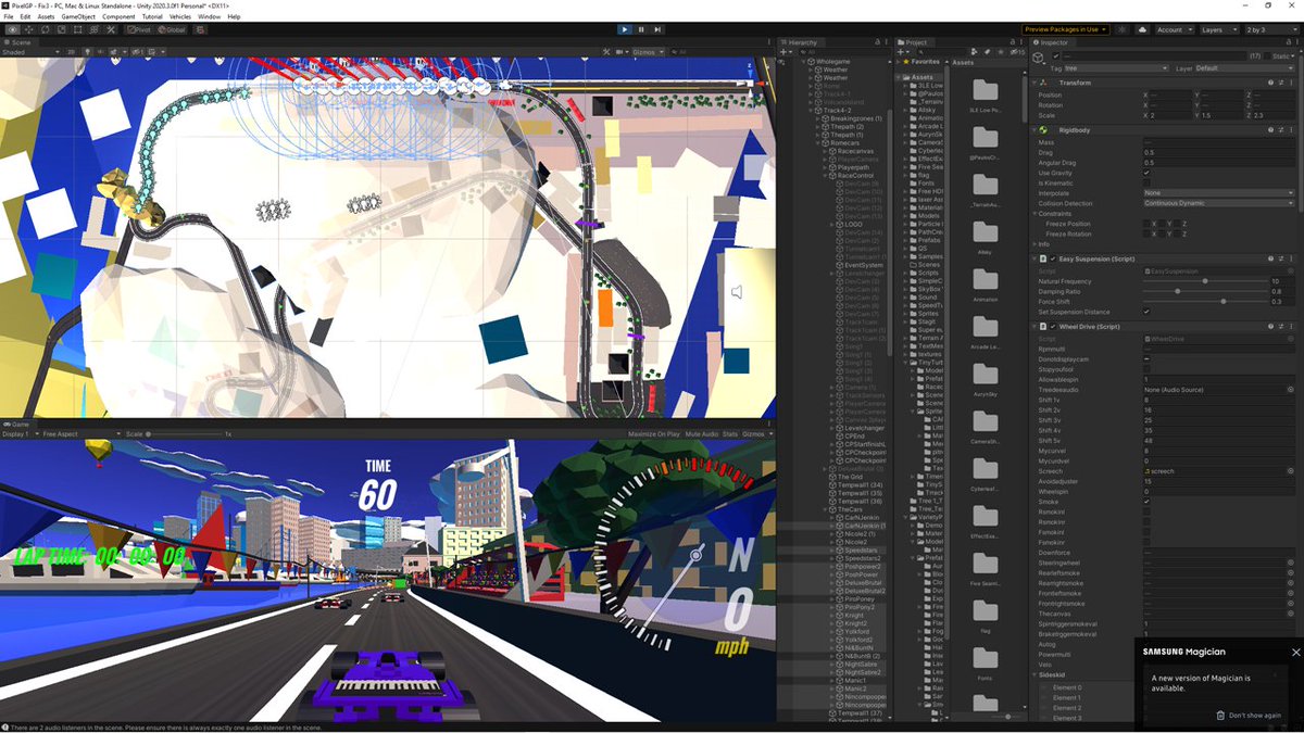 games_rozz's tweet photo. SP-Grandprix #SPgrandprix- Update Bay Harbor now in final debugging  #indiegames #indie #RacingGame #retrogaming #lowpoly #3dpixelgp #indiegamedev #gamedev #blender3d #unity3d https://t.co/j3s6DEAvw4