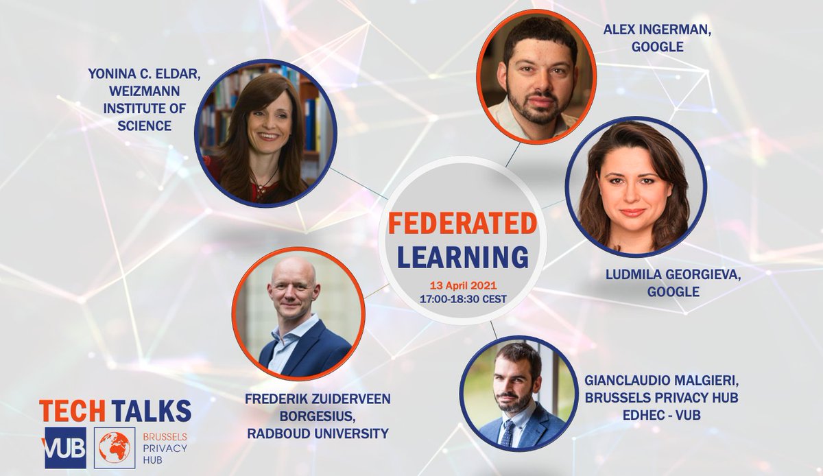 JcMalgieri's tweet photo. So excited for our second #TechTalk at @privacyhub_bru!
We are honoured to host an interdisciplinary panel w/ #YoninaEldar @WeizmannScience, @fborgesius,  @alex_ingerman, Ludmila Georgieva. What's in the (sand)box? #FederatedLearning!
13Apr 5PM
Register at https://t.co/BzrvnViQiy https://t.co/DVW2P995ia