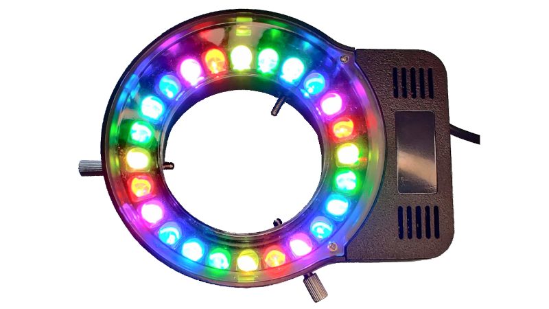 doegox's tweet image. Micro-project of the moment: I got inspired by a few days ago about colored illumination of a chip die to make a full RGB ring illuminator for inspection microscope. Thread ⤵️