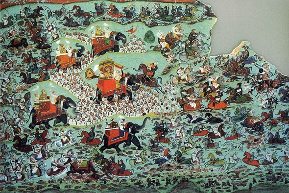 6.1576, Jun 18: Battle of Haldighati was fought between Mewar & Mughals. Mewar army had 3000 cavalry & 400 Bhil archers. Mughals possessed 10000 men.