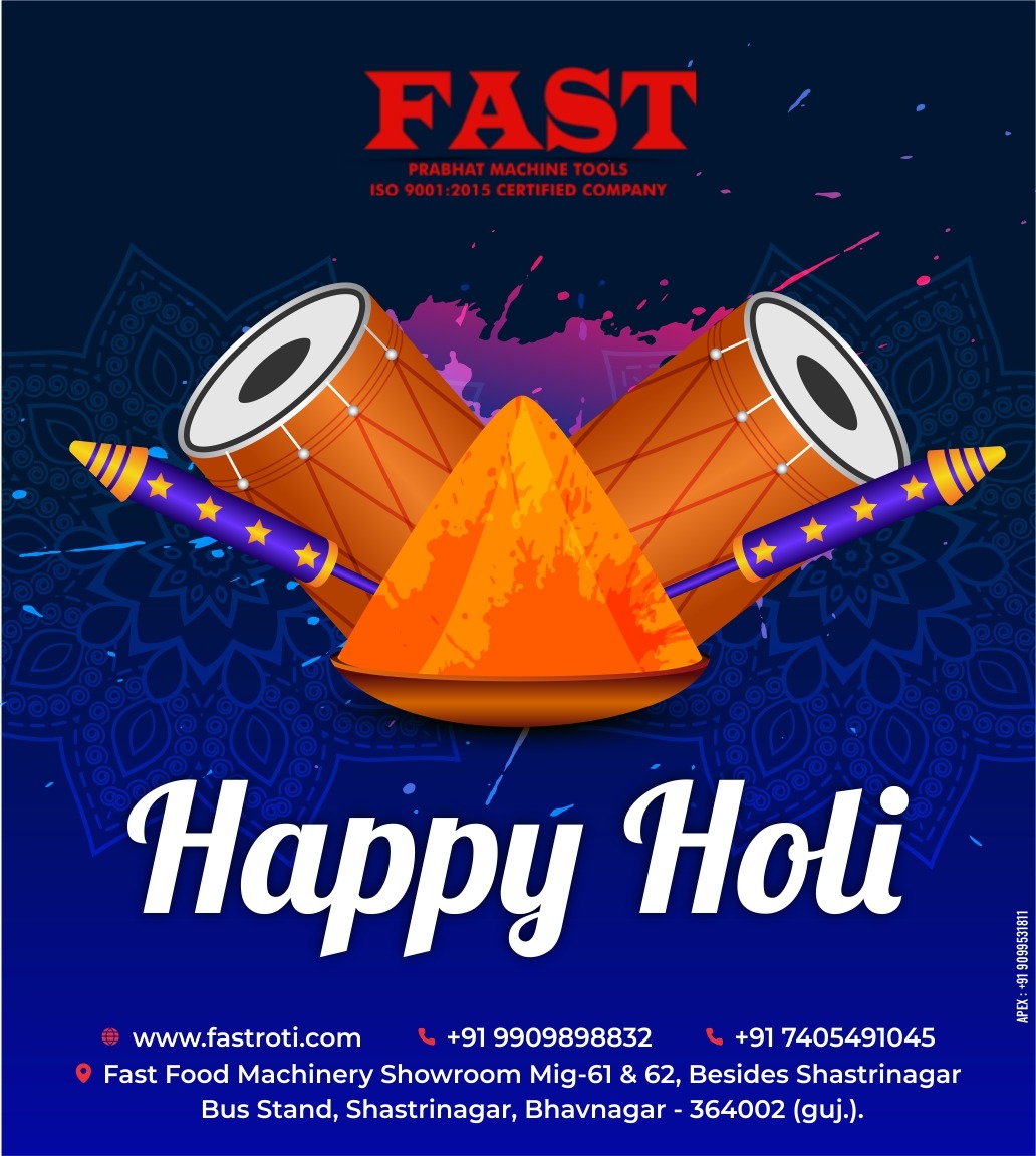 RotiFast's tweet image. *PRABHAT MACHINERY TOOLS*

"Let’s throw out the colors in the air, and renew our love with a bit of romantic color. Happy Holi."
#Automatic #Machine #holi2021