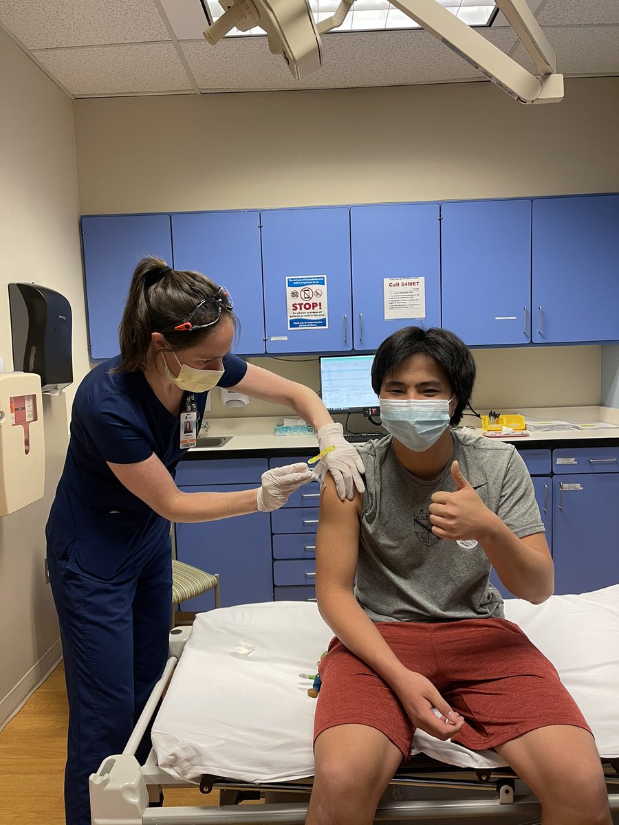 Our first teen patient getting his COVID-19 vaccine today in the General Pediatric Clinic. He was so excited for the opportunity to get this vaccine to help protect himself, his family and his community. It was an amazing day.