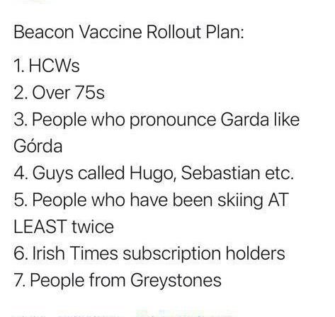 iamdeeokeeffe's tweet photo. What a country we live in!! All you need is a shed load of money and some connections and you’re sorted for the covid vaccine. The Beacon should be crucified as should that posh school. #moneytalks #beaconhospital https://t.co/iNnLJbyEit