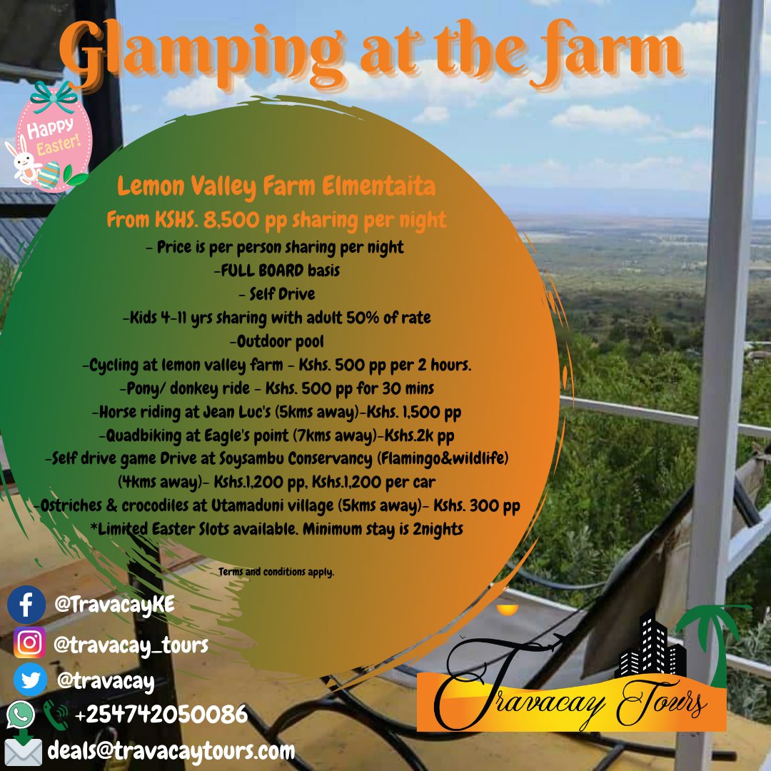 travacay's tweet photo. We're #glamping this #Easter2021 @ the idyllic #elementaita ! Kshs.8,500pp per night on FB. #TravacayTours #SafiriNaTravacay: +254742050086/deals@travacaytours.com #TravacayDeals #TheWorldAwaitsYou #TravacayHolidays #MagicalKenya #TembeaKenya #Kenya #StaySafe #naivasha https://t.co/l7qWILbv2J