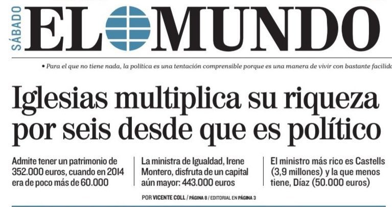 Tonicanto1's tweet photo. Pablo Iglesias multiplica su riqueza por seis desde que es político. 

Él sí sale más fuerte. https://t.co/BVS3y5Ej1W