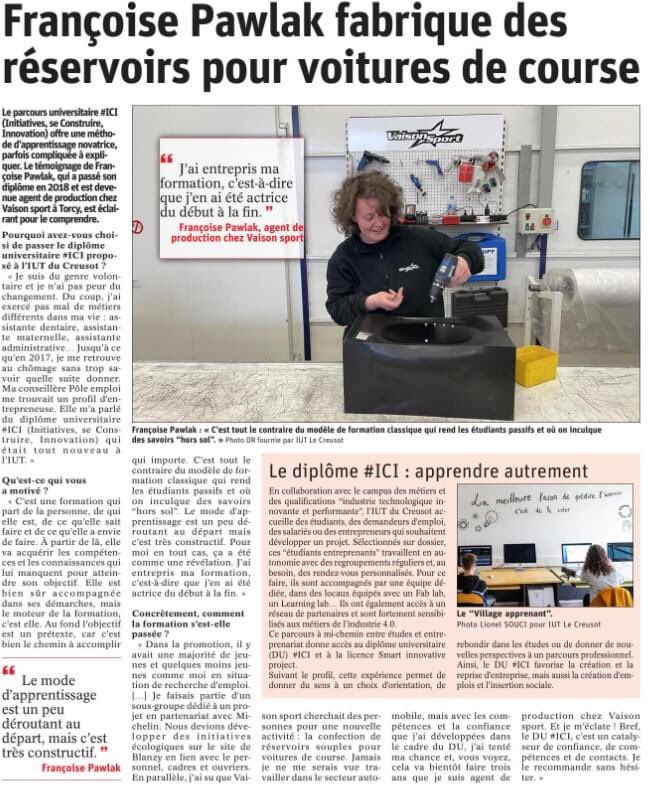 Françoise Pawlak fabrique des réservoirs pour voitures de course chez Vaison sports #industrie #emploi #formation <a href="/icimonprojet/">ici-monprojet</a> <a href="/iutlecreusot/">iutlecreusot</a> @univbourgogne 
lejsl.com/education/2021…