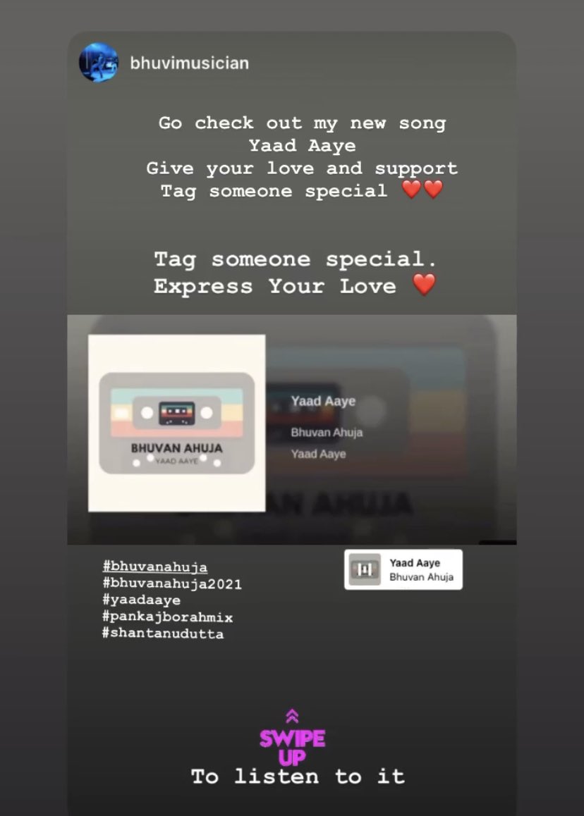 bhuvankashahuja's tweet photo. Go and show your real love & Support To my Song Yaad Aaye. https://t.co/KnjpqqIuUQ
Tag Someone special. #bhuvanahuja #merehaniyaa #ComingSoon #ParthSamthaan #parths #anchalsingh #AskRubinav #AskAly #HBDFamAlyKiPillarJ #BestCoupleSidNaaz #MaiHeroBolRahaHoon https://t.co/l0ZtkaIT3l