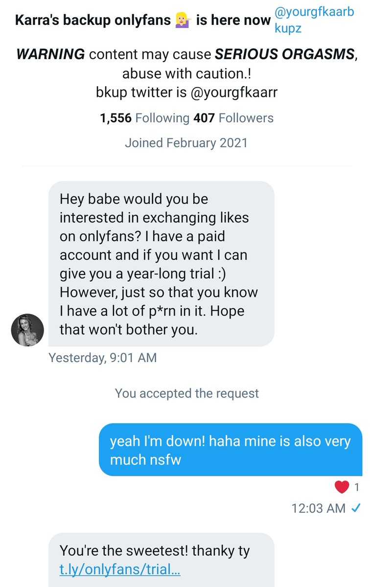 temptress_witch's tweet photo. 🚨‼️PHISHING SCAM WARNING‼️📢
today @yourgfkaarbkupz messaged me asking for L4L. the link they sent was to a domain that is not OF, but opens an OF login page. DO NOT LOGIN. they seem to be scamming ppl for login info &amp; potentially stealing photos. they have multiple accounts. https://t.co/JAWa46rPn0
