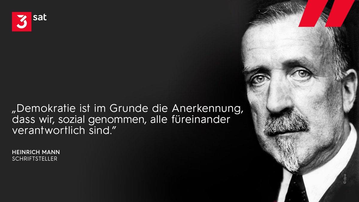 Heinrich Mann (1871-1950) war ein genauer Beobachter u. Kommentator politisch-gesellschaftlicher Vorgänge seiner Zeit. Gerade heute lohnt es sich, die Botschaften des Humanisten neu zu betrachten - viele seiner Essays lesen sich wie aktuelle Kommentare: kurz.3sat.de/HMann/#xtor=CS…