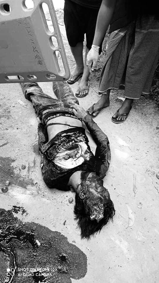 MerriesMay's tweet photo. Tw // blood 
Happening in KyikeHto; 1st Death on Mar 27 in KyikeHto township was shot in head n the other three who got shot were in critical conditions.
ANTIFASCIST REVOLUTION
#AntiFascistRevolution2021
#Mar27Coup
#WhatsHappeningInMyanmar
@USEmbassyBurma @UN_HRC @UNinMyanmar https://t.co/2y0nAeTvWi