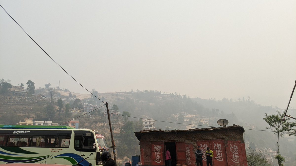 rumee's tweet photo. The haze engulfing kathmandu #pollution #thankot https://t.co/Ps5toQxxfJ