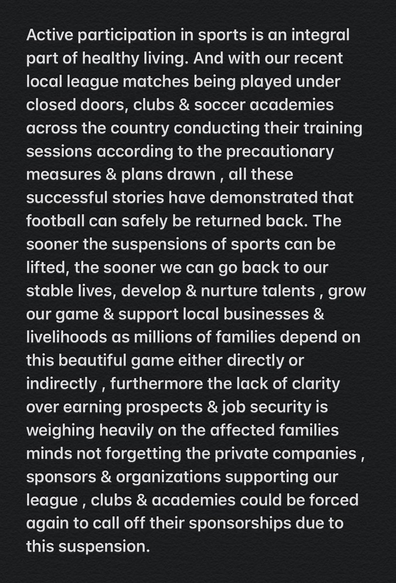 RonaldOkoth__'s tweet photo. To our Government , Ministry of Sports &amp; Ministry of Health, please do consider the current comprehensive safe return to sports model &amp; policies in place &amp; bring football &amp; other sports back in phases as soon as possible please 🙏🏿 🇰🇪 #BRINGBACKFOOTBALL #REOPENSPORTS https://t.co/wISSvhgNvP