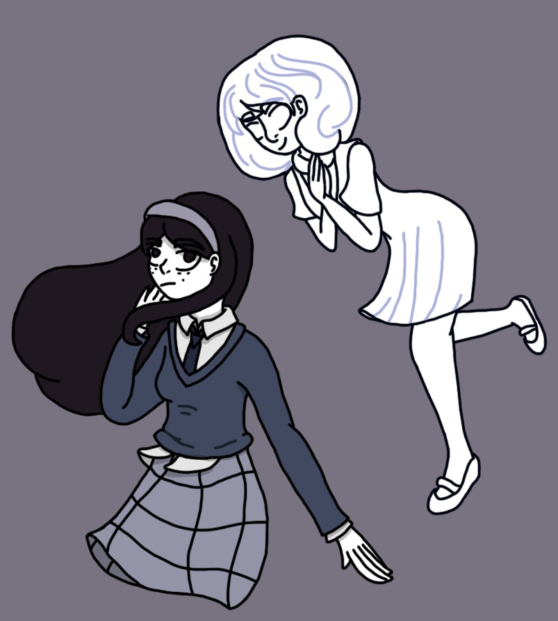MariaAlie5's tweet photo. This is a drawing based on the beautiful graphic novel "Anyas Ghost". Seriously, the novel is very chic and very not unpopular. 
I still haven't decided how best to paint the ghost line, so there are three options here.
#ПризракДляАни #AnyasGhost #AnyasGhostArt #art https://t.co/Wex2pBQufK