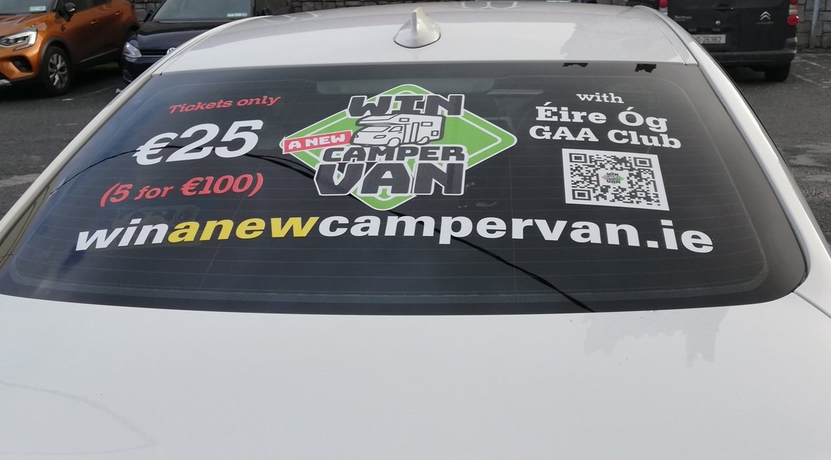 lthugh's tweet photo. Got the back window on the car done to promote our draw https://t.co/aQjVwD7EPG l hope it works. #winanewcampervan #staycation #holidays #useyourmirrors https://t.co/axsqNYr3HA