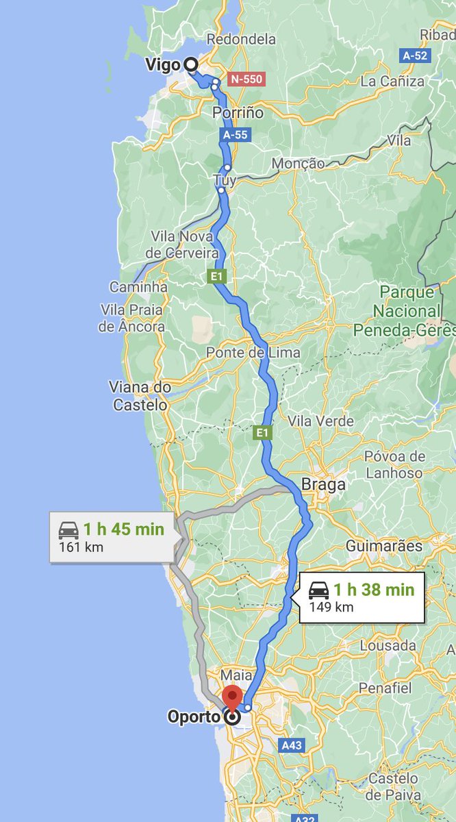sninobecerra's tweet photo. Esta noche, a las 02:00, serán las 03:00, pero en ESP deberían ser la 01:00. Vigo y Oporto se encuentran en línea, pero mientras en POR tienen la hora que les corresponde, en ESP seguimos con el meridiano de Berlín impuesto en 1942. Absurdo. https://t.co/cZBtAuTXvv
