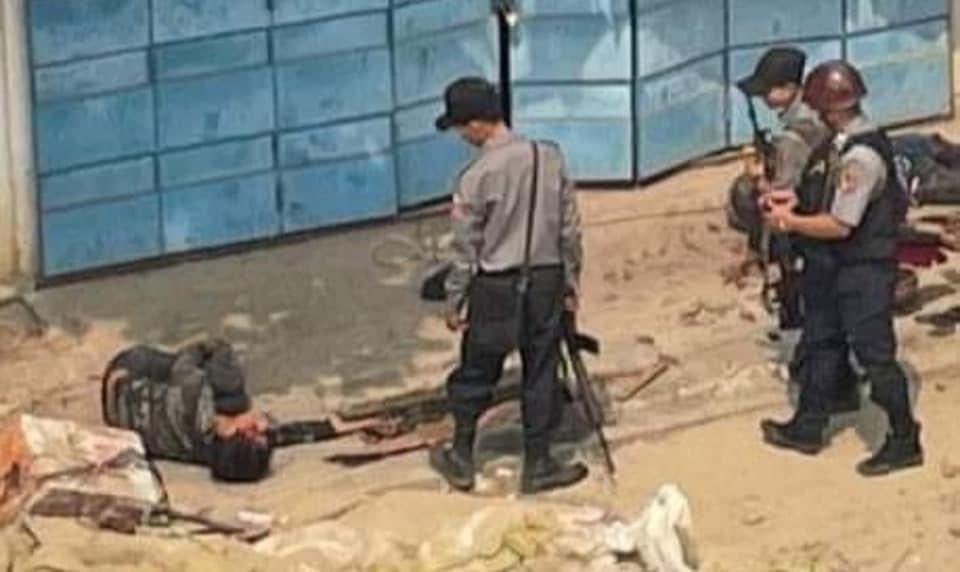 S_Josephy's tweet photo. All towns and cities in #Myanmar are under the barbaric crackdown by the junta's bloodthirsty troops as the nationwide anti-coup protests are taking place today.

Several civilians were shot to death, and gunshots are being heard everywhere.

#WhatIsHappeningInMyanmar
#Mar27Coup https://t.co/VvwnlhZu6D