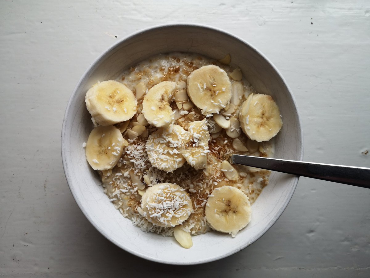 deputypics's tweet photo. Today's obligatory @scotonsunday #productionSaturdayporridge picture. I basically opened the cupboard and scattered whatever I could find plus a slice or two of banana that everyone has been avoiding. #Saturdayworkers #SaturdayMorning Shout out to everyone working today from me. https://t.co/YxM0605s83