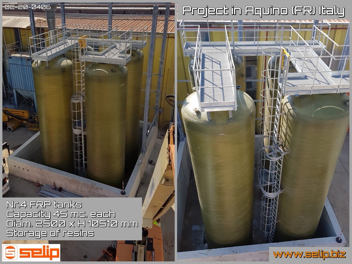 Selip_SpA's tweet photo. FRP tanks - plant in Aquino. Storage of resins https://t.co/rtHxeqVM5u