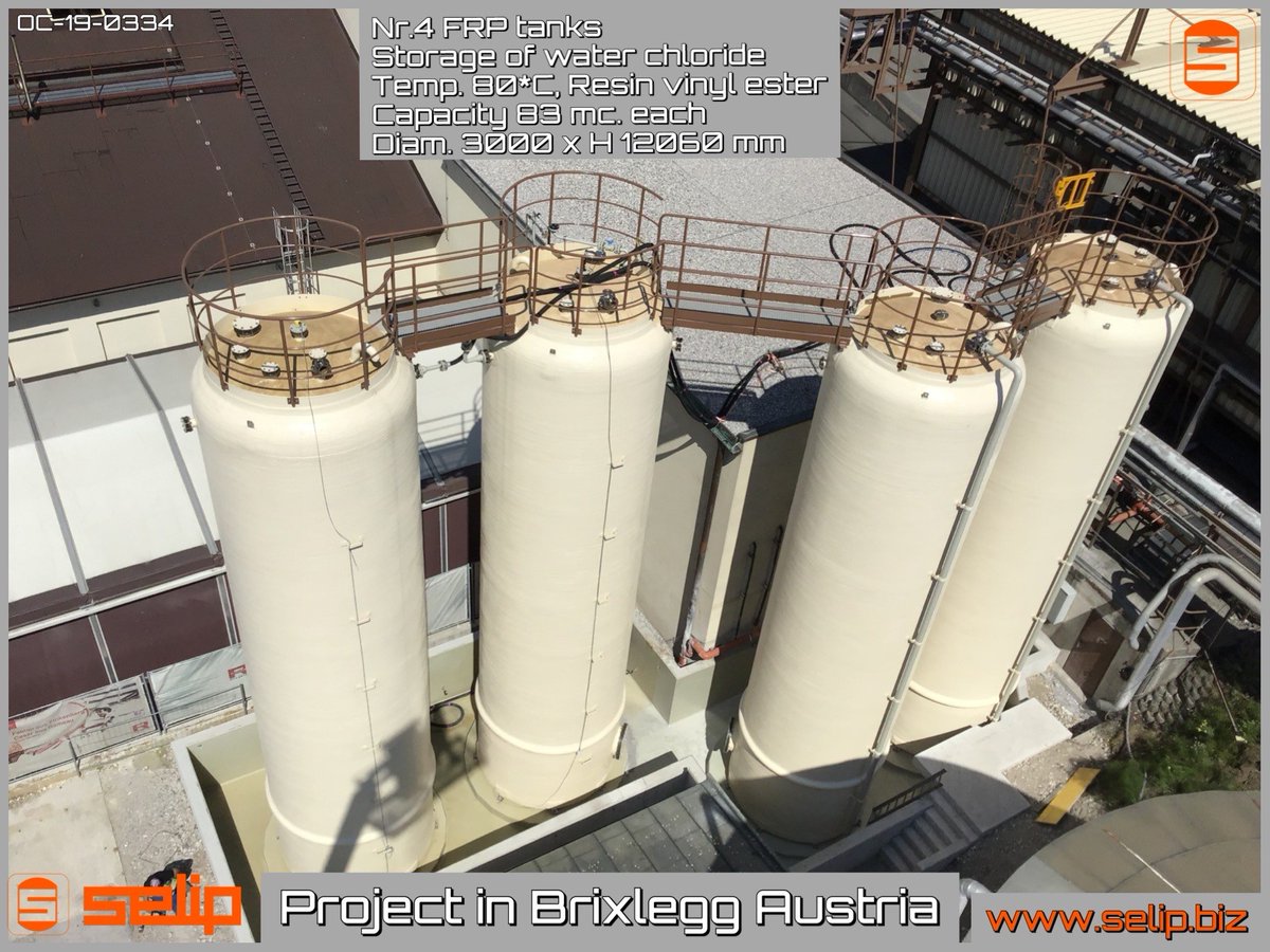 Selip_SpA's tweet photo. FRP tanks - plant in Brixlegg Austria. Storage water chloride. https://t.co/l6zWR7KJFQ