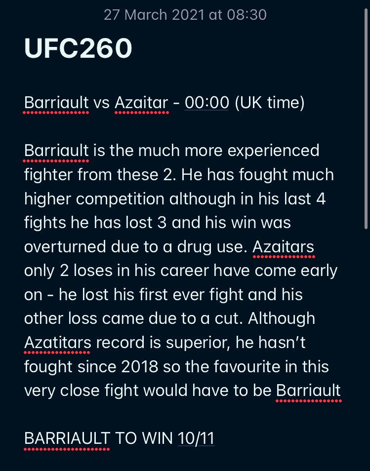 BuckandLoot's tweet photo. Who is ready for #UFC260 tonight! Here is my analysis of the Prelims, 

please share this for anyone wanting to place a bet on #Miocicngannou 

LIKE AND RETWEET TO SEE OUR ANALYSIS OF THE MAIN CARD!

#freetips #mma #ufc #mmatwitter https://t.co/MU3DO2QxGJ