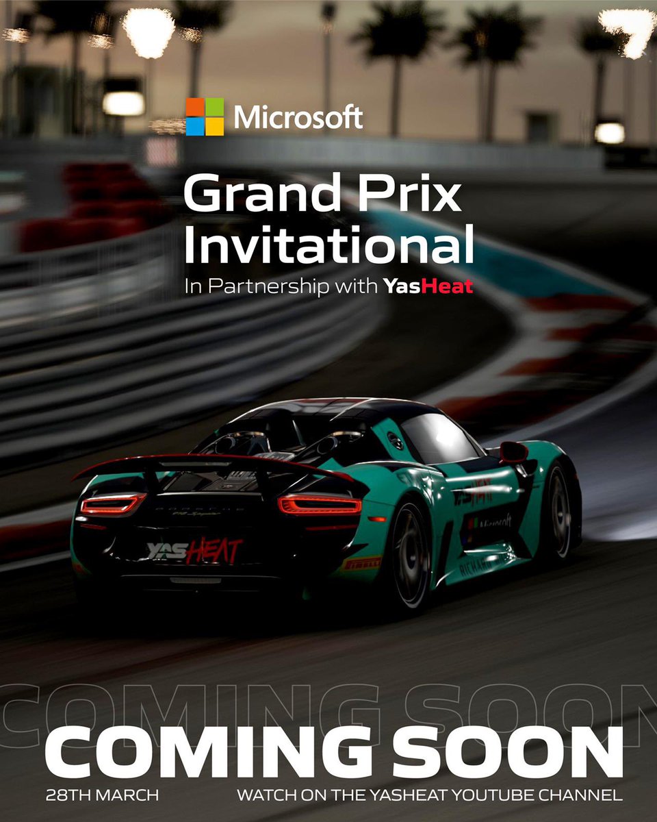 ymcofficial's tweet photo. Are you ready? 👊
@MicrosoftUAE brings on the heat 🔥 this Sunday at the #MicrosoftGP.
@yas_heat drivers against each other and against superstars like @MaximeMXM and @JamieChadwick 👾
Don’t miss the race on #YASHeat YouTube channel.
#MSGP https://t.co/Ht9LcEMddo
