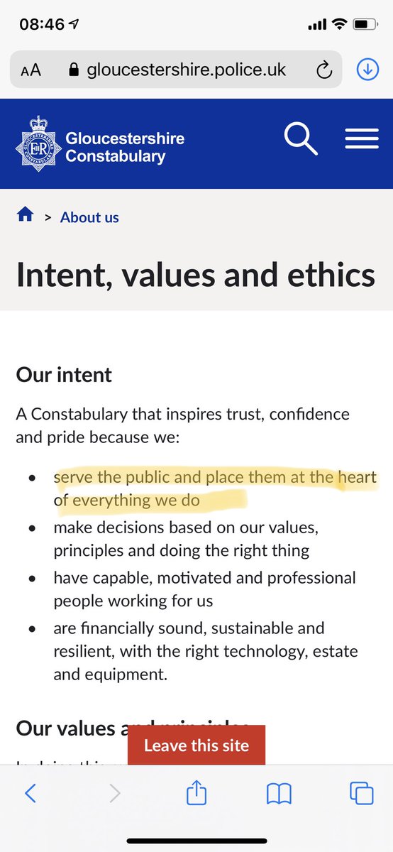 jamesroycroft's tweet photo. @davidallengreen Maybe @FedGlos should review his force’s published intent via their website! https://t.co/rP9H9YKdra