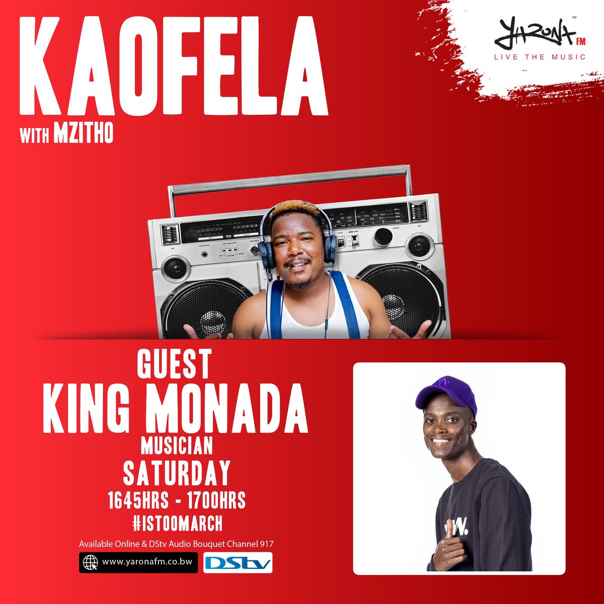 yaronafm's tweet photo. #IsTooMuch
Today re checkiwa ke tse di swele tsa ko Limpopo! 👑 Let’s catch up with @KingMonada at 16:45 CAT on #Kaofela with Lepara La Mapara aka Mzitho!
Tune in!! 🔊 #YaronaFM
📢Mo Cheke!!
📲Whatsapp: +267 74751545
📲SMS : 16106
☎️Studio Line: +267 3911066 https://t.co/Q9otWapk6D
