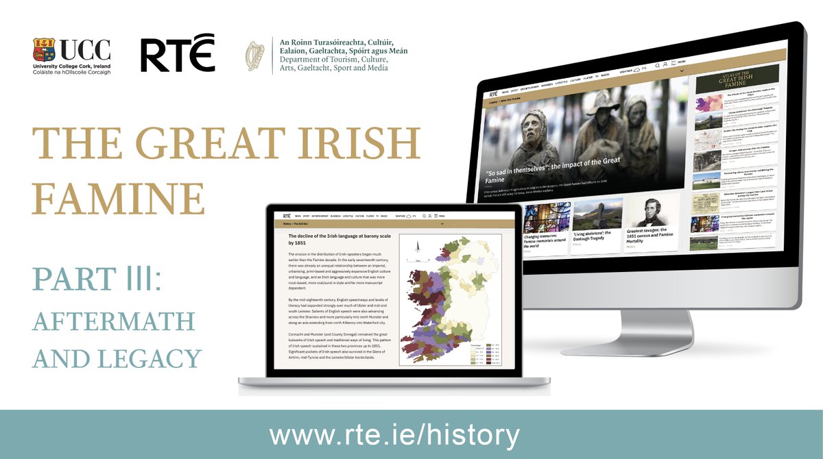New articles &amp; #maps published today in part 3 of the 
<a href="/UCC/">UCC Ireland</a> &amp; <a href="/RTE/">RTÉ</a> #GreatIrishFamine project. rte.ie/history/post-f… Some great insights into the aftermath &amp; legacy of the Famine. #emigration #mortality #IrishLanguage #IrishAmerica #Memorials #IrishFamine