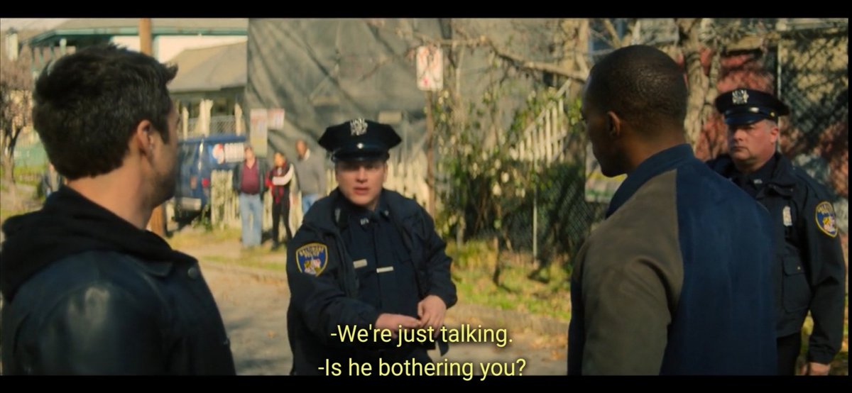 Fedsullaluna's tweet photo. The Falcon and the Winter Soldier depicting systemic racism in a 5 seconds scene is my new religion 

#TheFalconAndTheWinterSoldier 
#tfatws https://t.co/0TkM3ykZwc