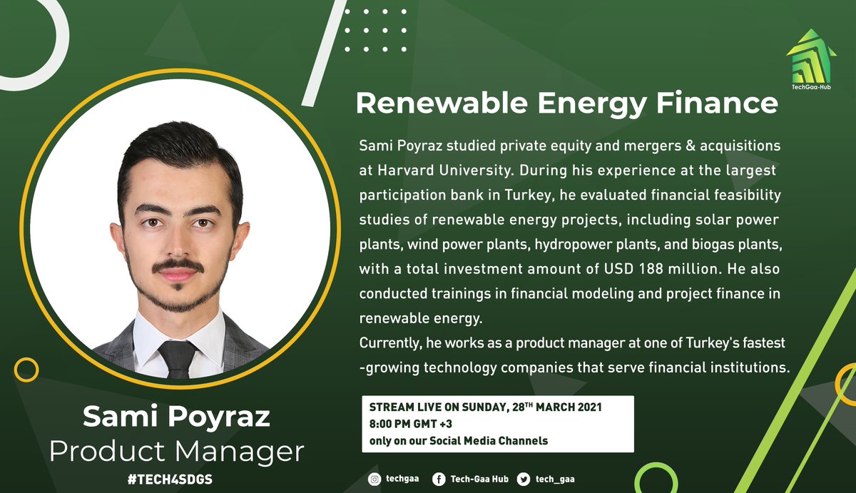 tech_gaa's tweet photo. Within the last decade, investments in renewables has experienced significant growth. However in order to improve progress towards SDG 7, much more scaling ought to be done to realize the environment and sustainable development targets. Join our discussion this Sunday. #TechGreen https://t.co/jr8hmRHRXa