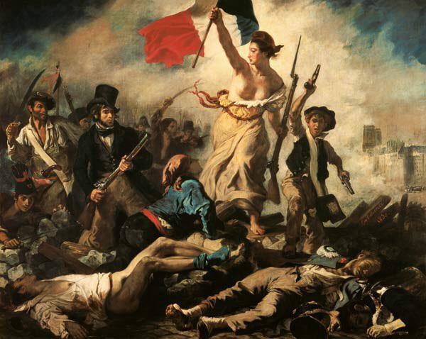 gabrielrufian's tweet photo. Aquí un grupo de franceses de turismo cultural recreando 'La Libertad guiando al pueblo' de Eugène Delacroix en las calles de Madrid. https://t.co/r8QBCloEwr