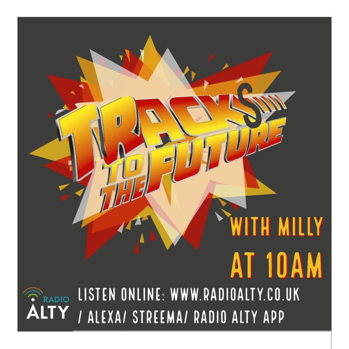 RadioAlty's tweet photo. for the 1 year anniversary of radio alty, milly has a special edition of #trackstothefuture lined up. tune in at 10am for an hour of modern hits previously heard on the show https://t.co/dMomBghRWg