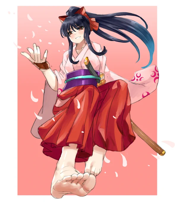 さくらの日なので真宮寺さくら
#一日一裸足絵
#さくらの日 