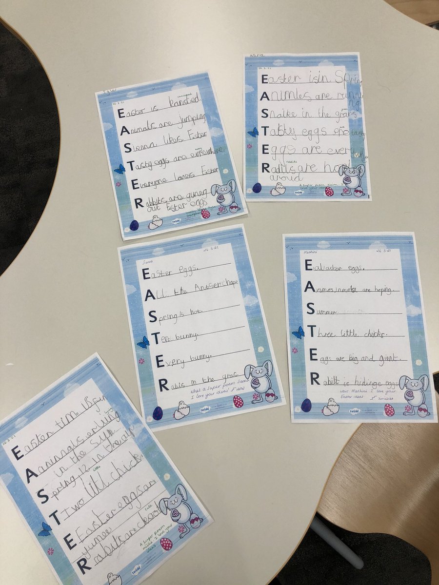 MissSLDunford's tweet photo. Well Reception you have outdone yourselves! The most interesting Easter poems and stories for our storytelling afternoons. #eyfs #reception2020 #earlyyears https://t.co/HummIXCwGe