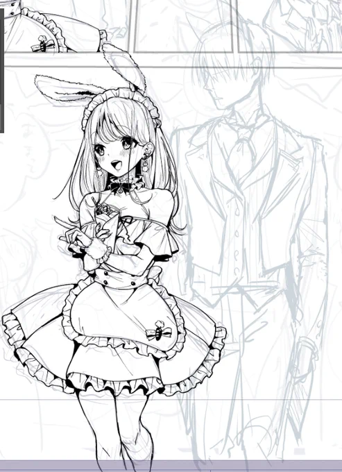 えまちゃんを優先して描いてるので傍にいる聖くんがずっと薄いままでスタンドみたいになっててごめんな…という気持ち🥺 