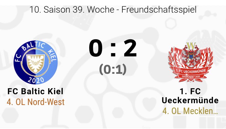 FCUeckermuende's tweet photo. Erstes Friendly, erster Sieg!
Gegen Kiel gewinnen wir mit 2:0. 
Das nächste Freundschaftsspiel wir ein ganz besonderes. Wir spielen ein Derby, um genau zu sein ein Stadtderby gegen Schwarze Pumpe Ueckermünde aus Liga 2. Auch wenn es nur ein Friendly ist, es knistert. https://t.co/Bs9LPq4iOs