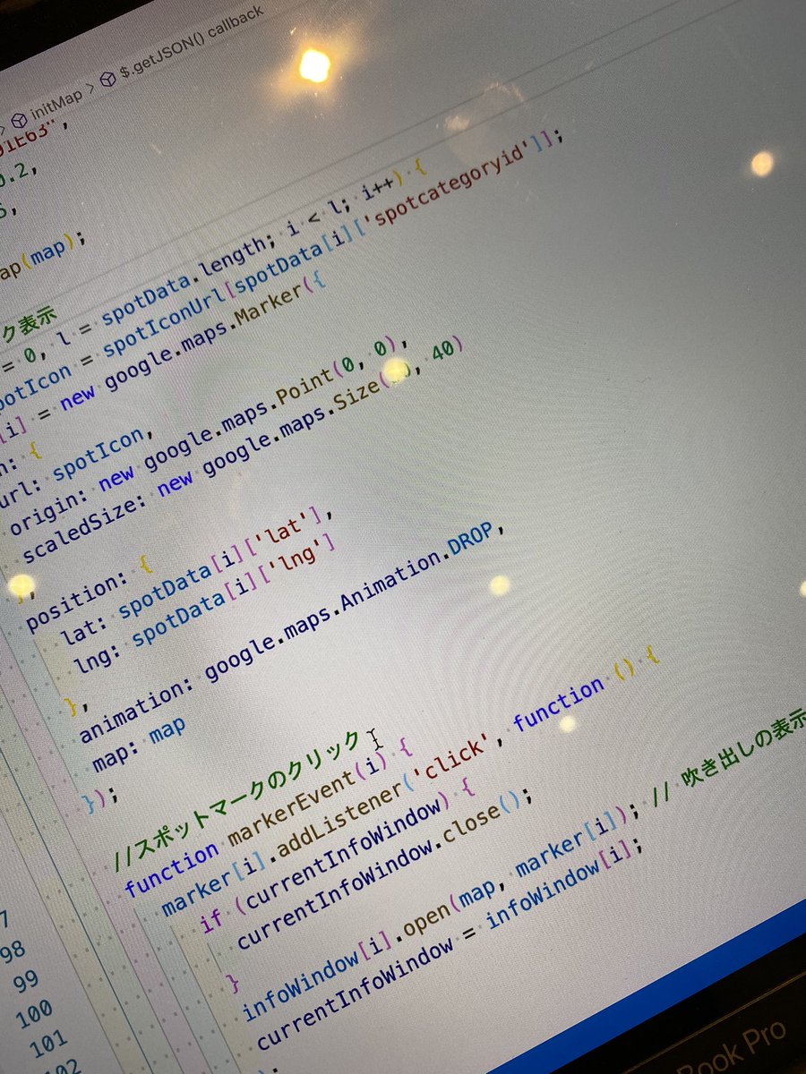 matsushita326's tweet image. 休日のJSとの格闘 #javascript 

変数と配列とfor文が入り組んでくるとわからなくなる

本日は #敗北

#googlemapsapi