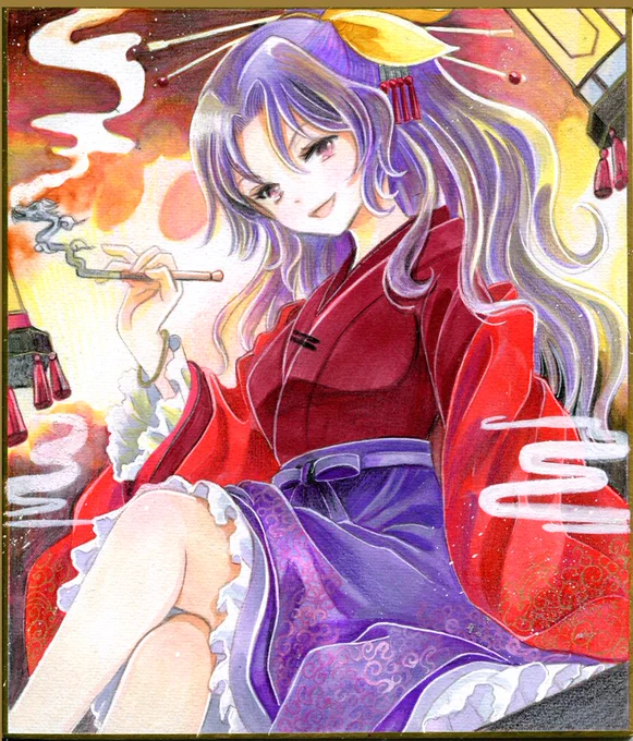 アナログで駒草山如さん描きました! 